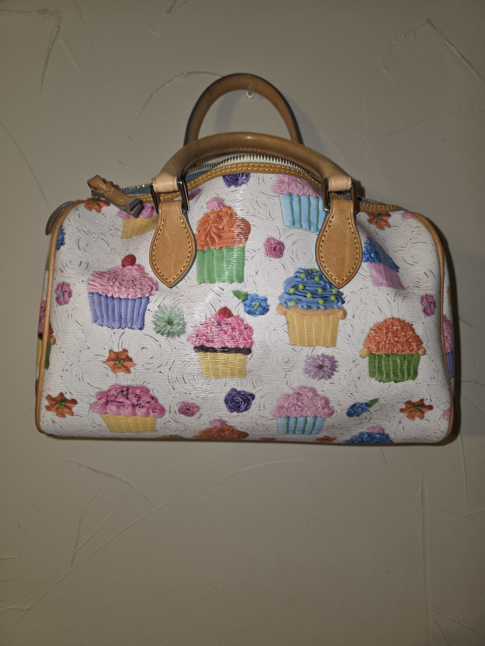 Dooney & Bourke White Cupcake Print Satchel - Picture 2 of 12
